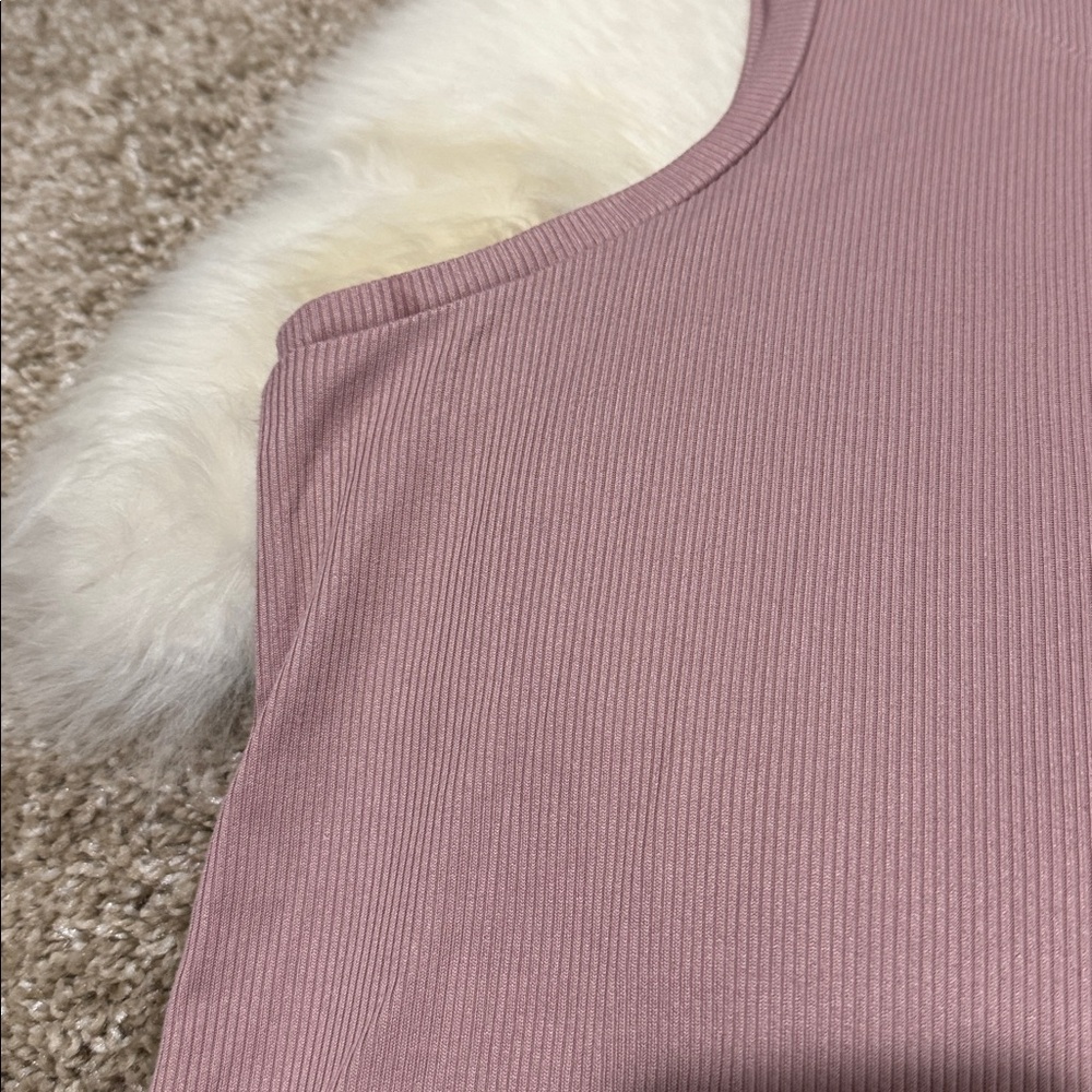 Nicole Miller Pajama Ribbed Tank & Short Sleep Set Dusty Rose Size S - Picture 6 of 7